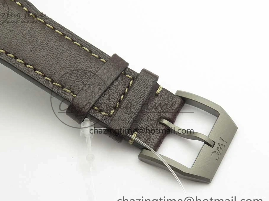 MIROTIME 0504 SmartChoice Mark XVIII IW327006 Titanium M+F 1:1 Best Edition Black Dial on Brown Leather Strap A 7145